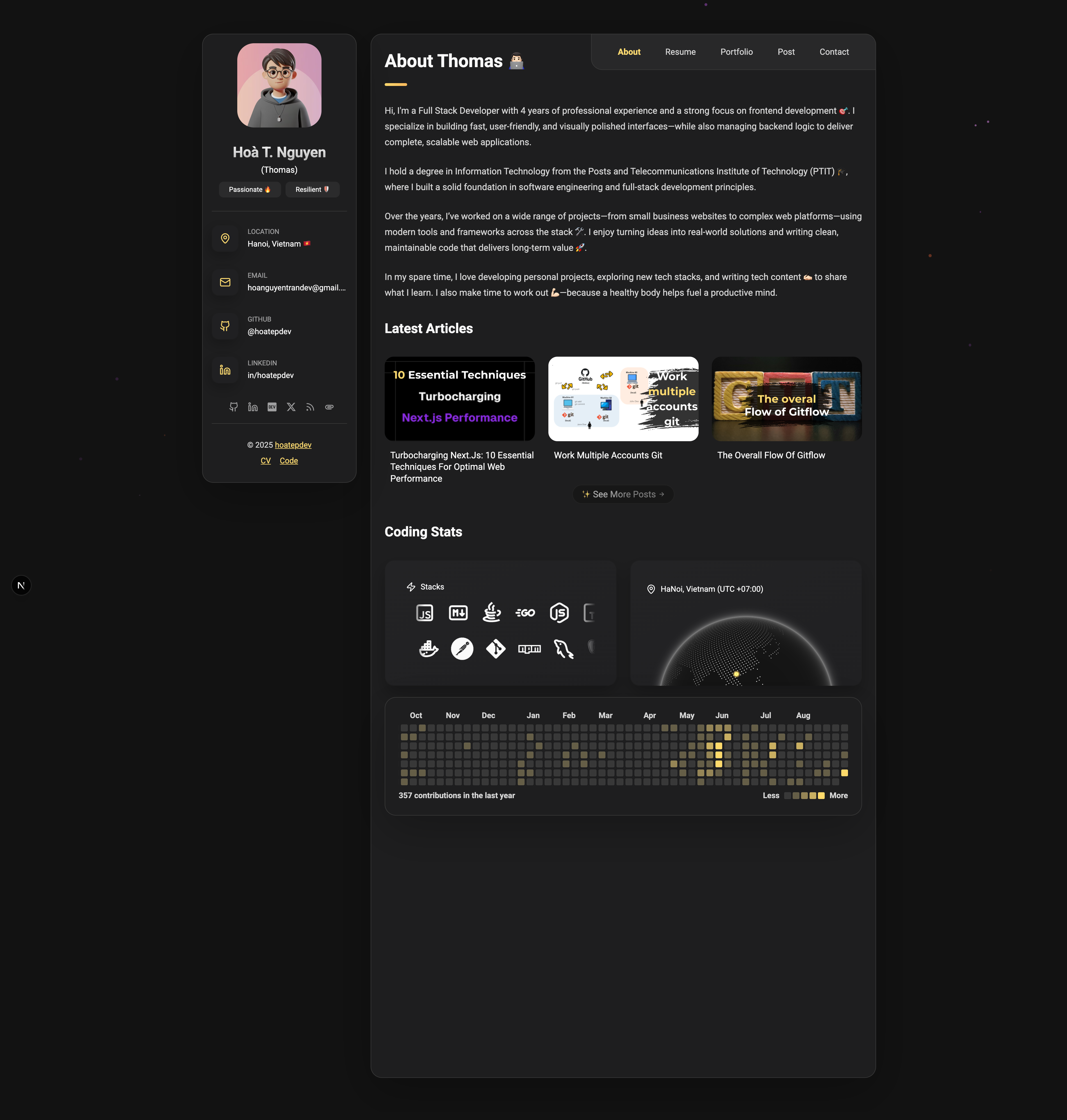 Hoà T. (Thomas) Nguyen - p.hoatepdev.site Portfolio Platform